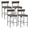 Costway 26" Upholstered Bar Stools Set of 4 with Padded Cushion & Backrest Footrest Brown/Gray
